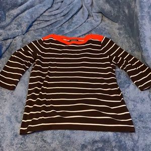 Ralph Lauren Brow/ White Stripe and Orange detail